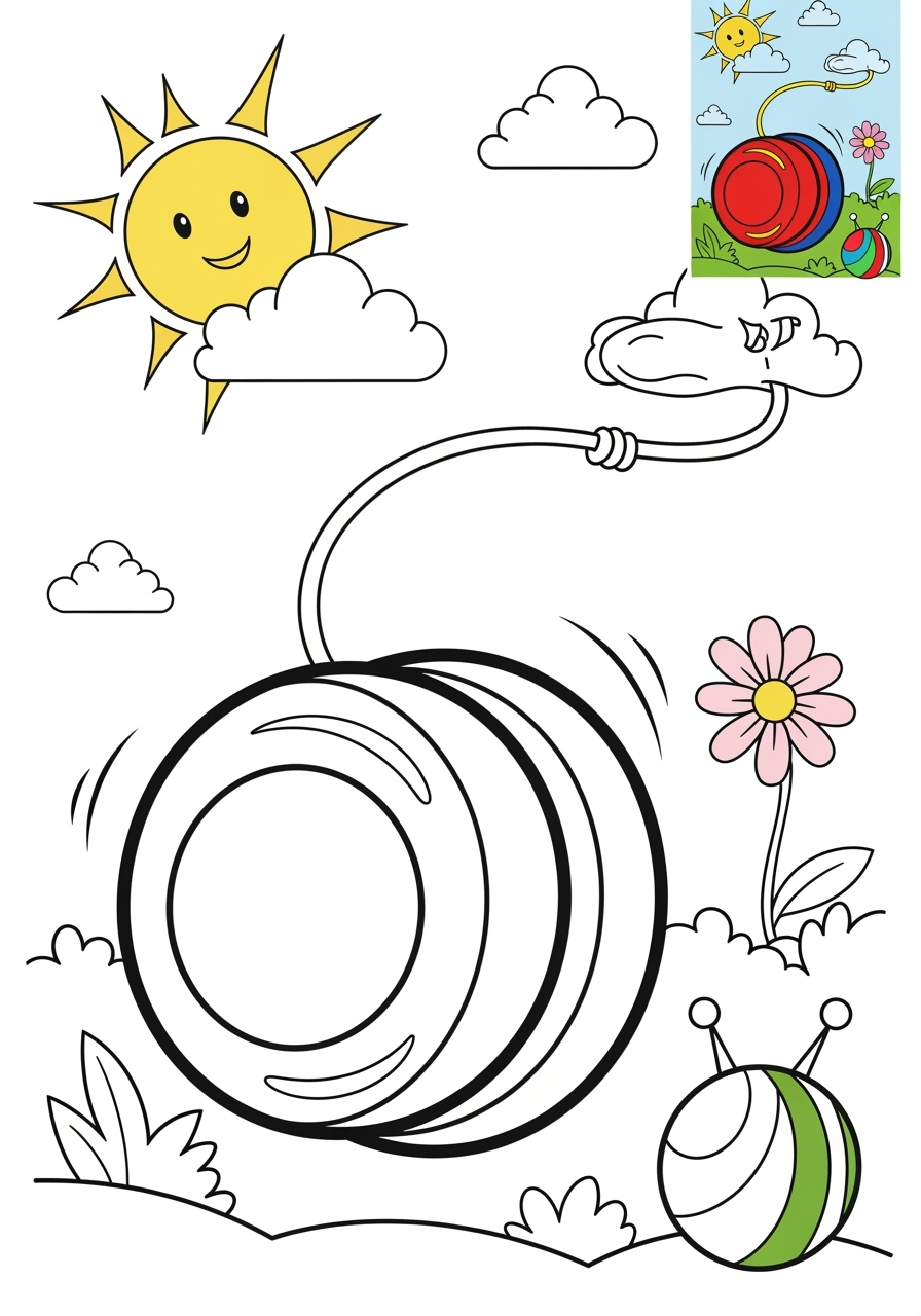 medium toys and games Classic Toys yo yo kids coloring page 0