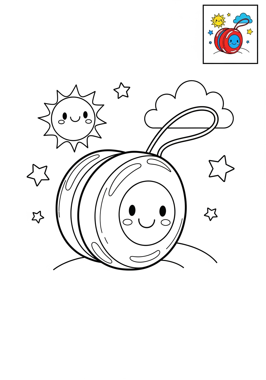 medium toys and games Classic Toys yo yo kids coloring page 1