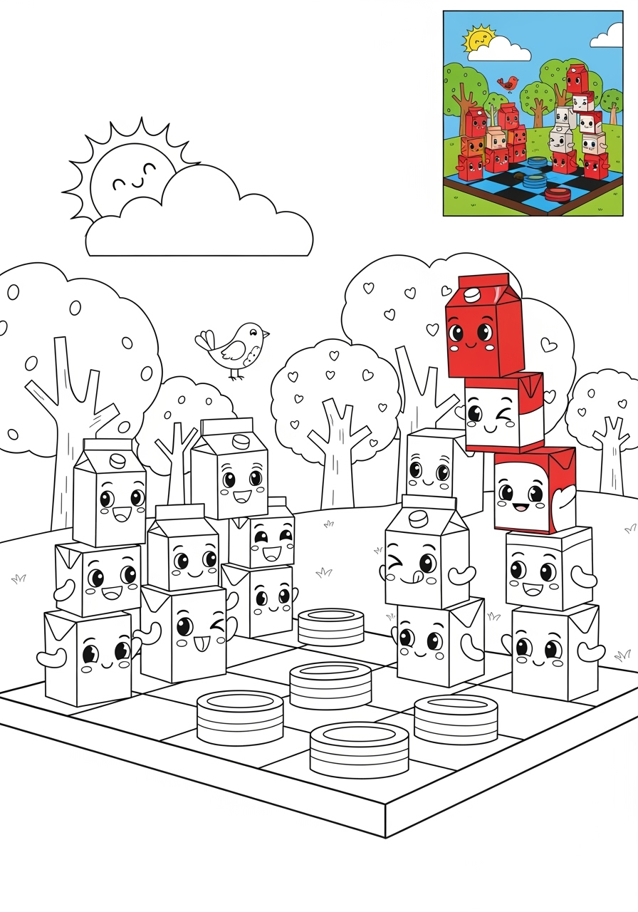 medium toys and games Board & Card Games checkers kids coloring page 0