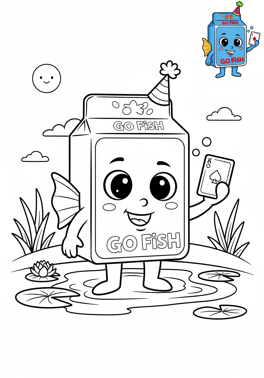 medium toys and games Board & Card Games go fish kids coloring page 0