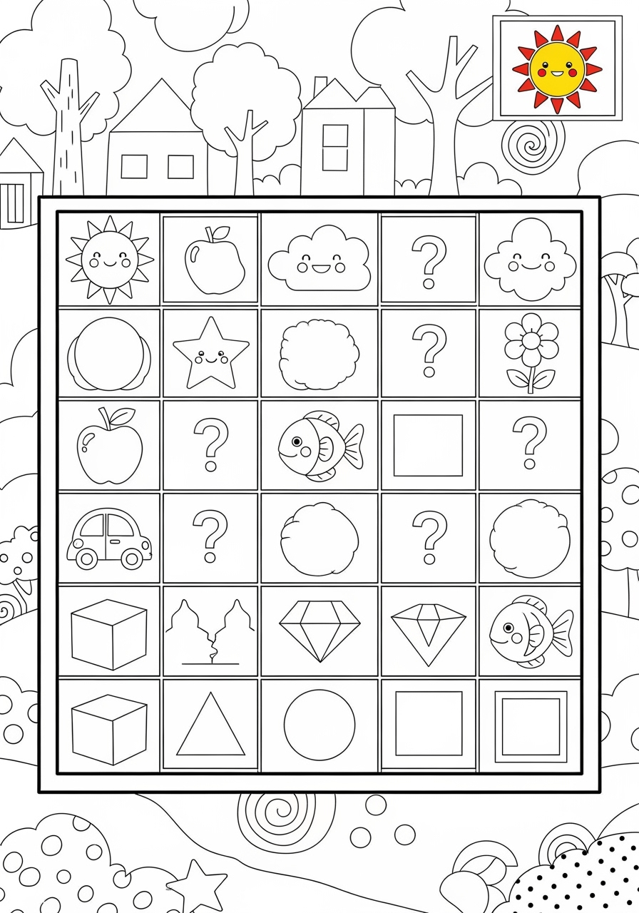 medium toys and games Board & Card Games memory game kids coloring page 1