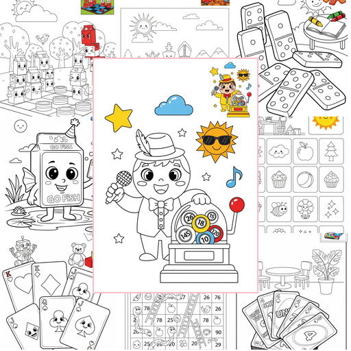 Medium Toys and Games Board & Card Games Coloring Sheets Collections Thumbnail