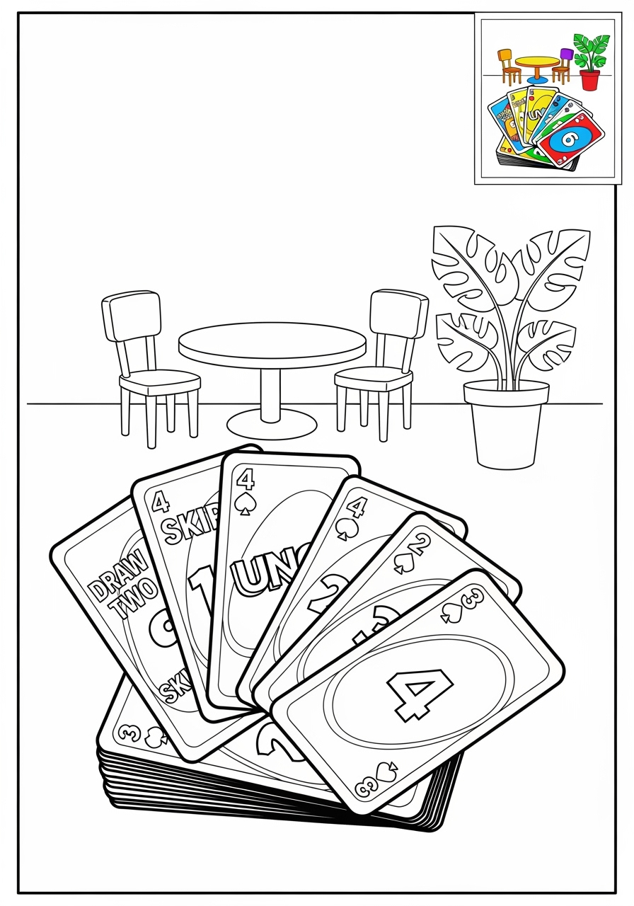medium toys and games Board & Card Games uno kids coloring page 0