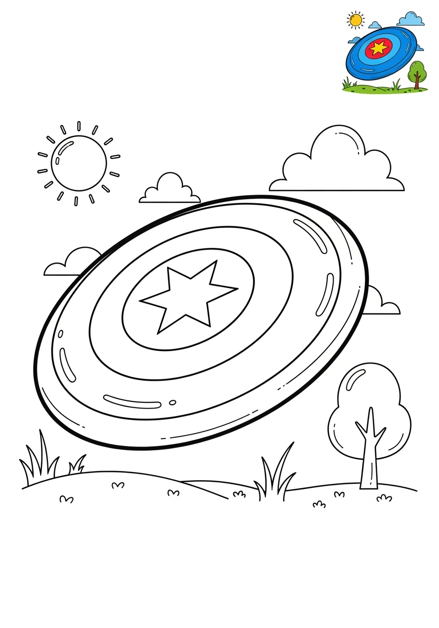medium toys and games Outdoor Toys frisbee kids coloring page 0