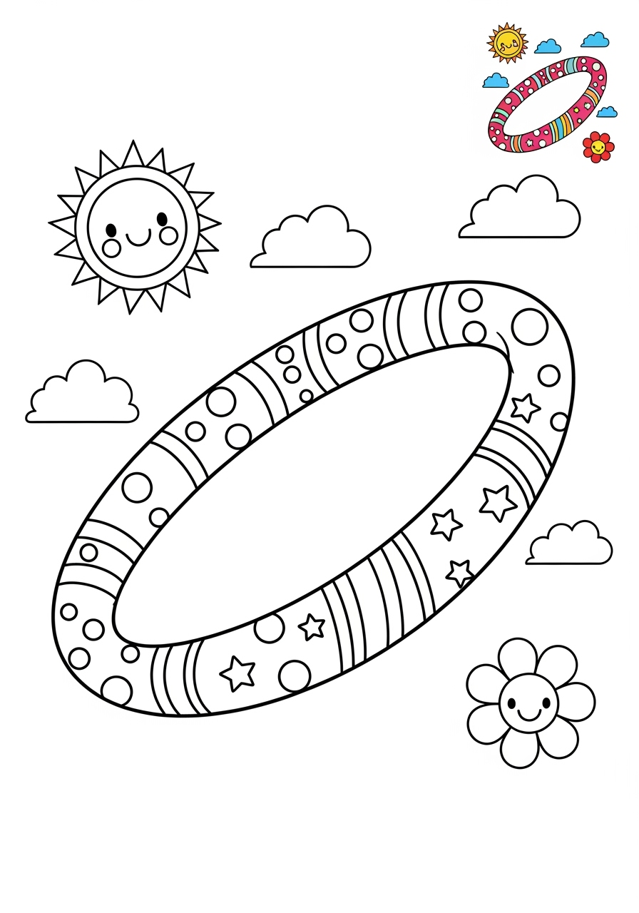 medium toys and games Outdoor Toys hula hoop kids coloring page 1