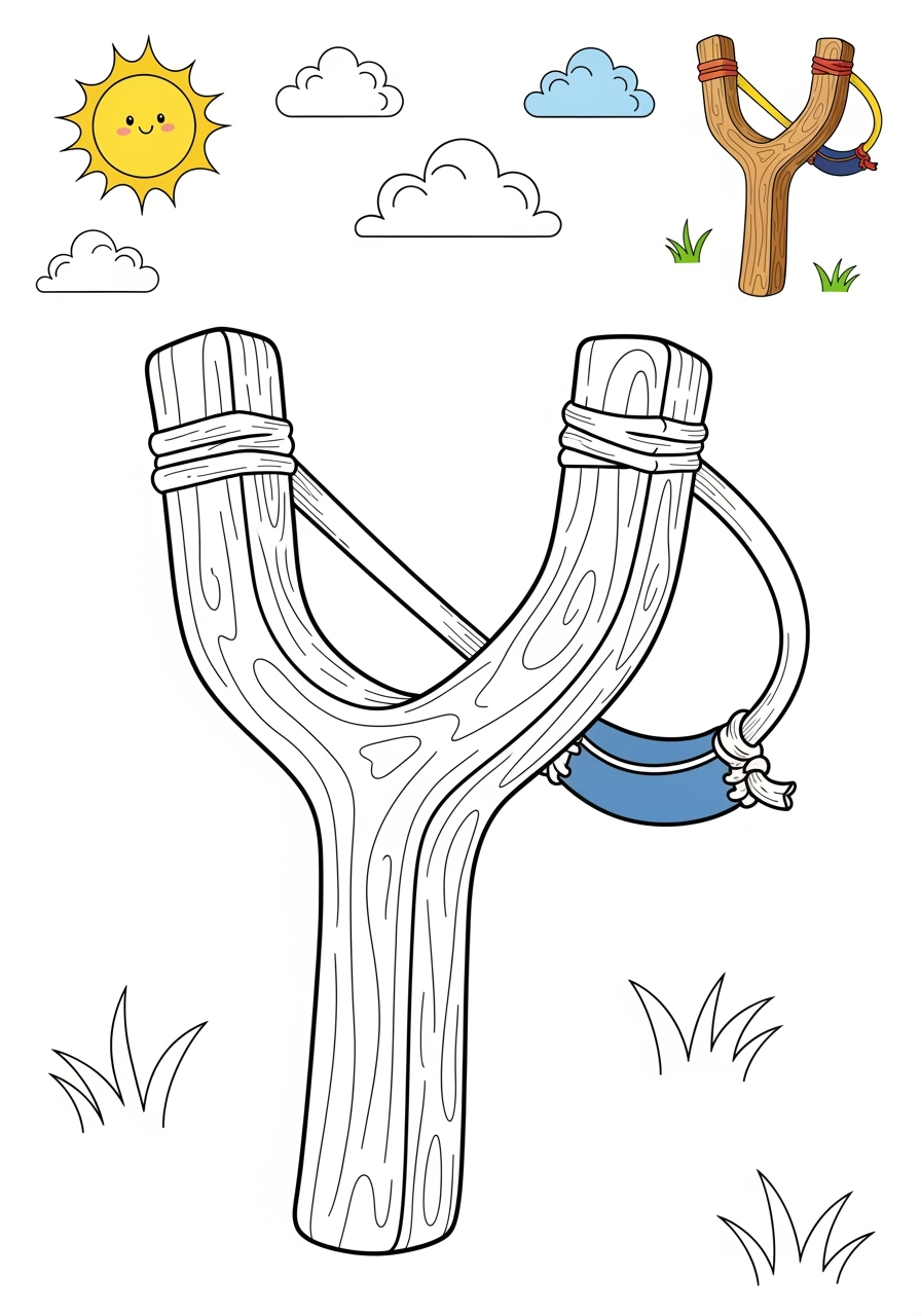 medium toys and games Outdoor Toys slingshot kids coloring page 0