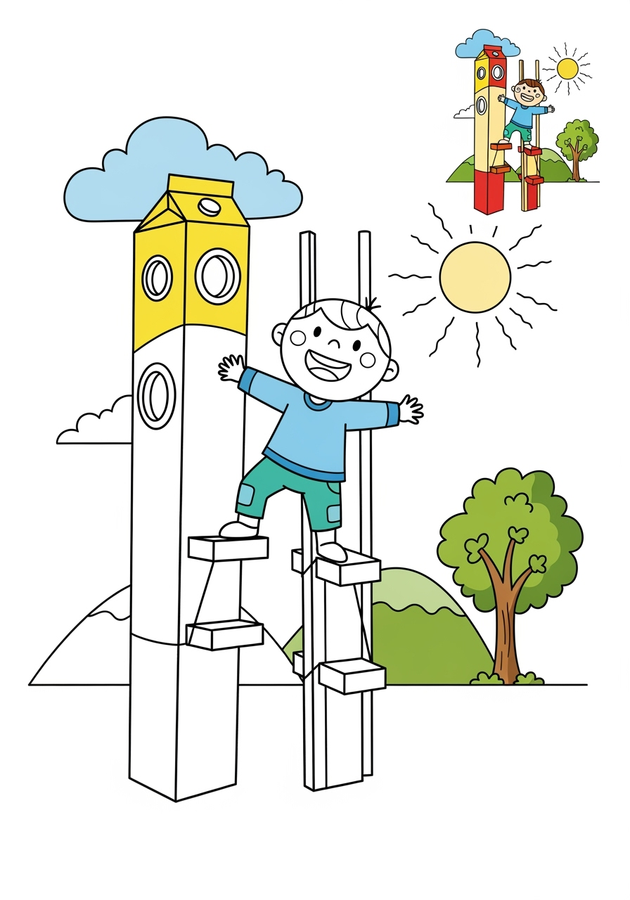medium toys and games Outdoor Toys stilts kids coloring page 0