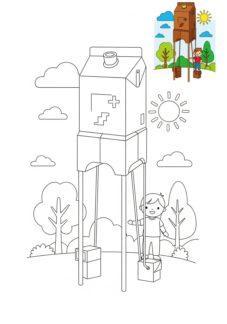 medium toys and games Outdoor Toys stilts kids coloring page 1