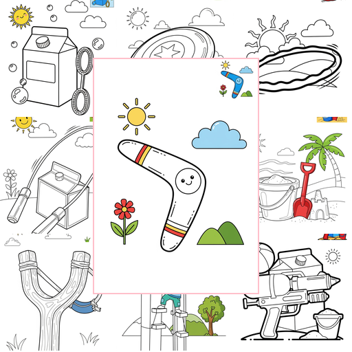 Medium Toys and Games Outdoor Toys Coloring Sheets Collections Thumbnail