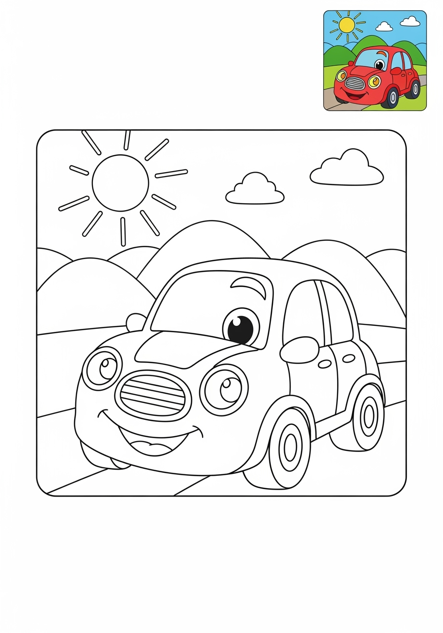 medium vehicles Cars & Trucks car kids coloring page 1