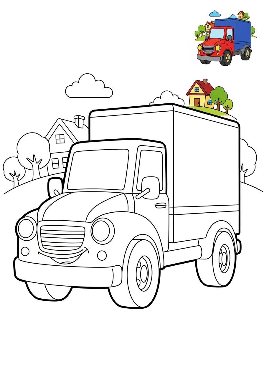medium vehicles Cars & Trucks truck kids coloring page 0