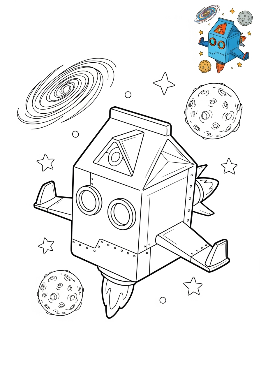 medium vehicles Fantasy Vehicles spaceship kids coloring page 1