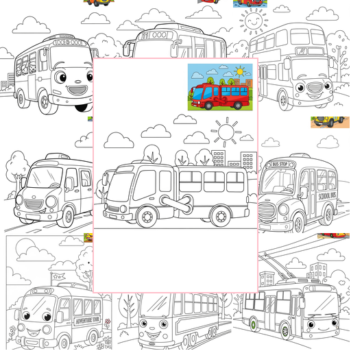 Medium Vehicles Public Transport Coloring Sheets Collections Thumbnail