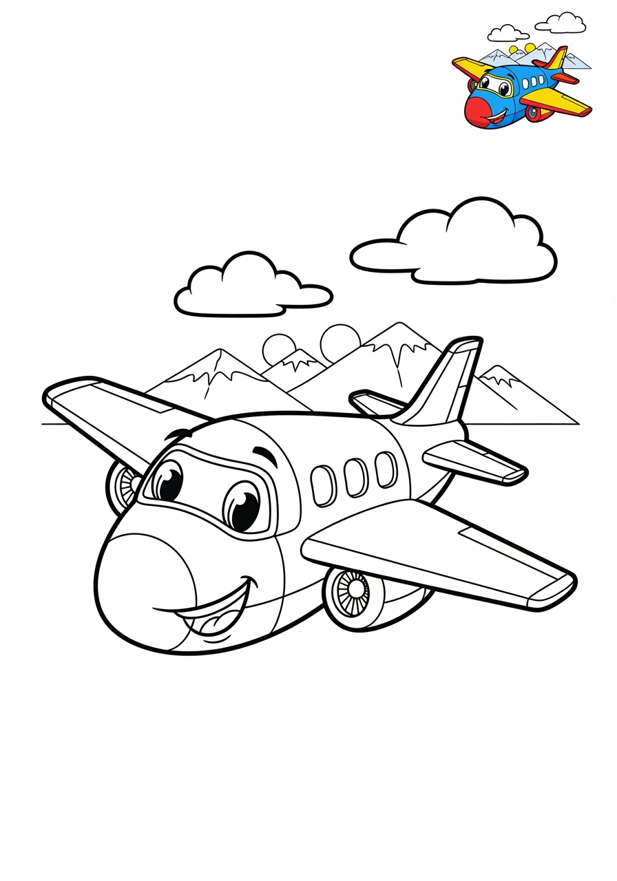 medium vehicles Air Transport jet kids coloring page 0