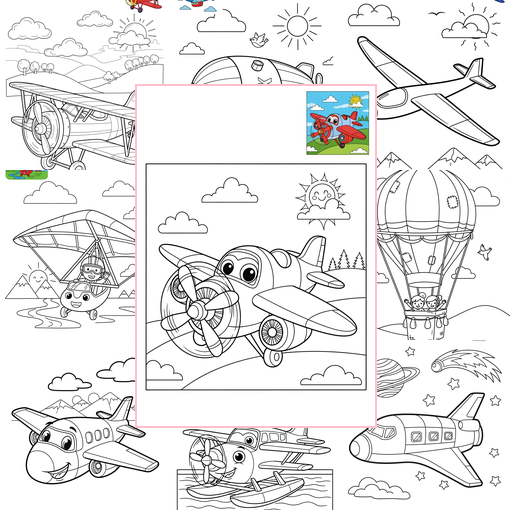 Medium Vehicles Air Transport Coloring Sheets Collections Thumbnail